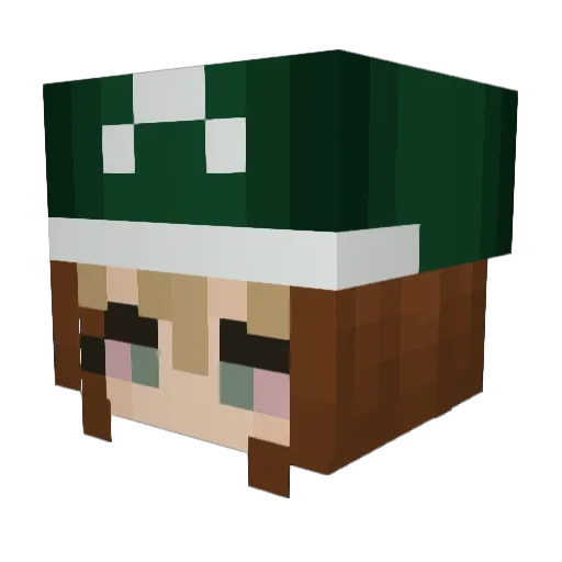 Jesbreon Minecraft avatar head, 3D render