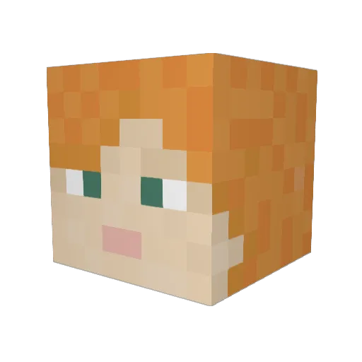 Jeshni Minecraft avatar head, 3D render