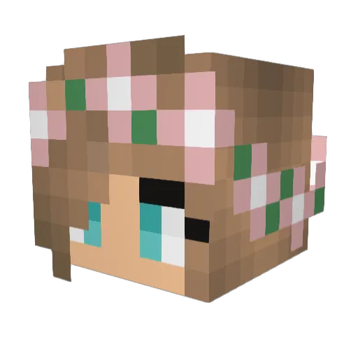 Jess1504 Minecraft avatar head, 3D render