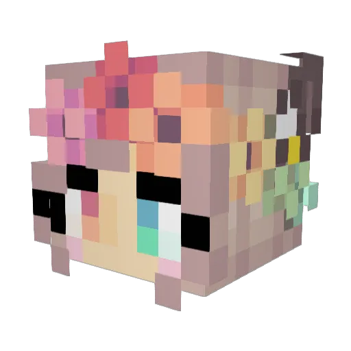 Jess2302 Minecraft avatar head, 3D render