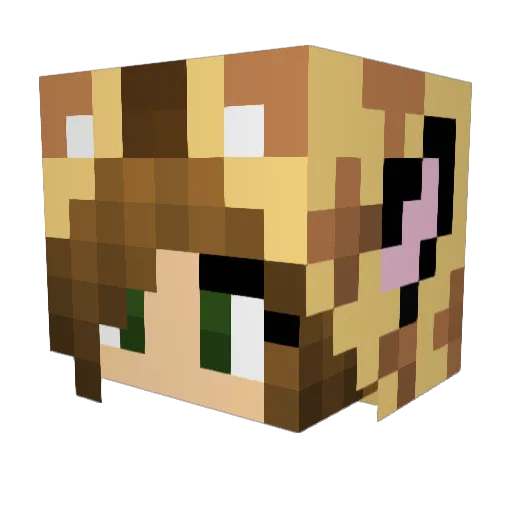Jessamylol Minecraft avatar head, 3D render