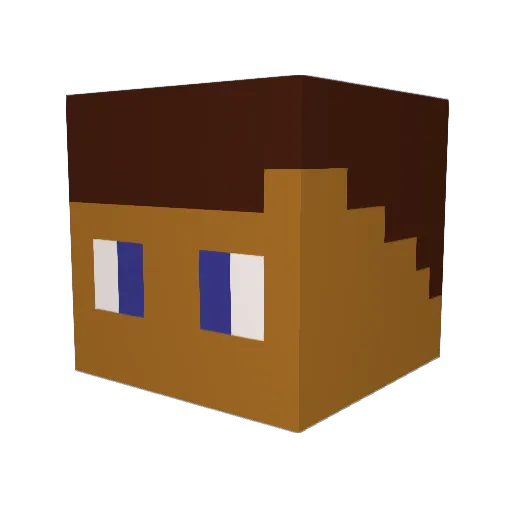 JesseRosser Minecraft avatar head, 3D render