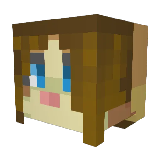 JessieHopps Minecraft avatar head, 3D render