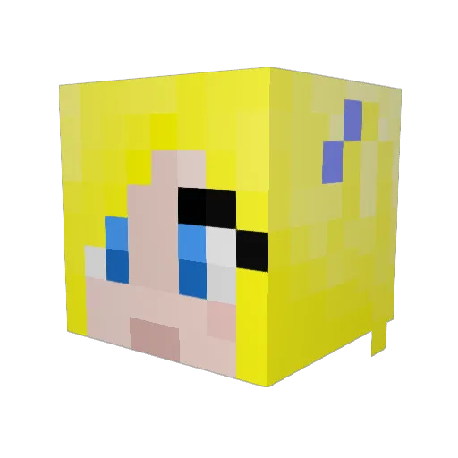 JessikaMonika Minecraft avatar head, 3D render