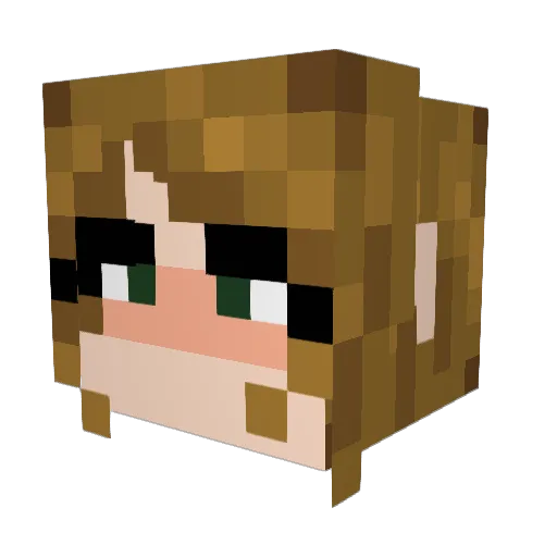 Jessipants Minecraft avatar head, 3D render