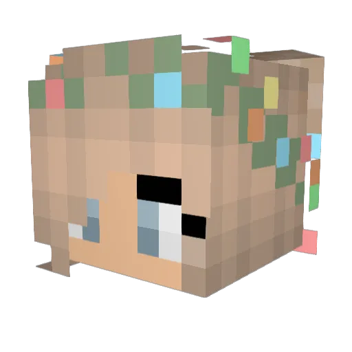 JessyFS Minecraft avatar head, 3D render