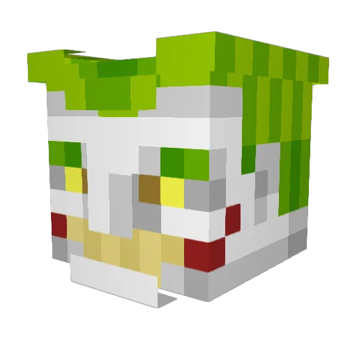 Jester_D_Klown Minecraft avatar head, 3D render