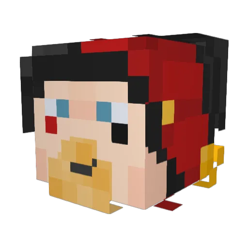 Jesterado Minecraft avatar head, 3D render