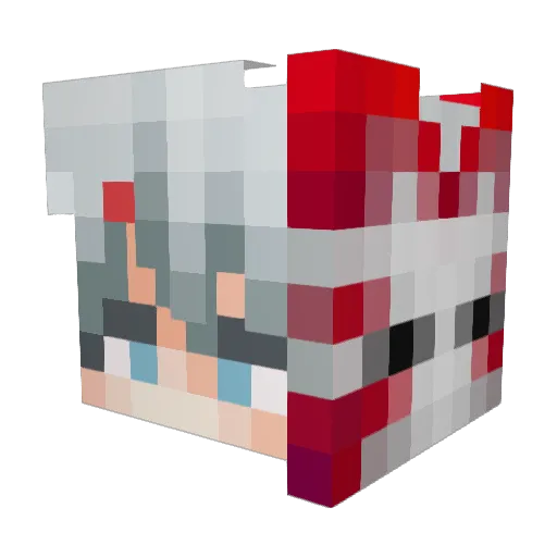 JestistFoxy Minecraft avatar head, 3D render