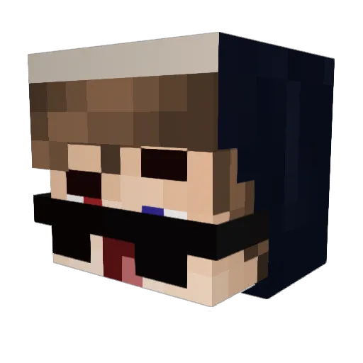 JesusMariaGottes Minecraft avatar head, 3D render