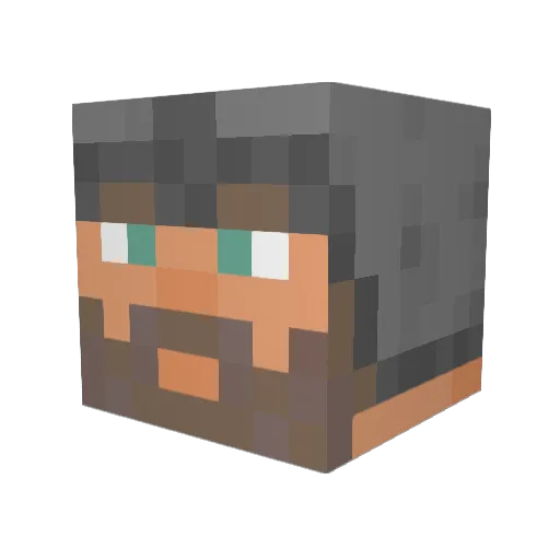Jesuskon Minecraft avatar head, 3D render