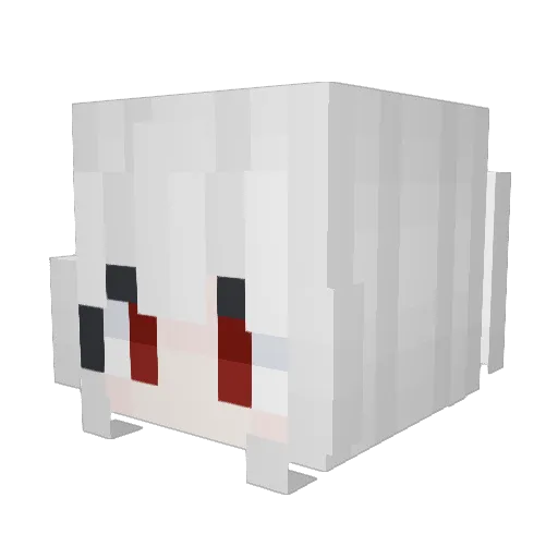 Jet Minecraft avatar head, 3D render