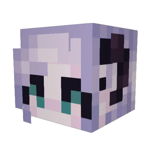 JetBlackWingsss Minecraft avatar head, 3D render