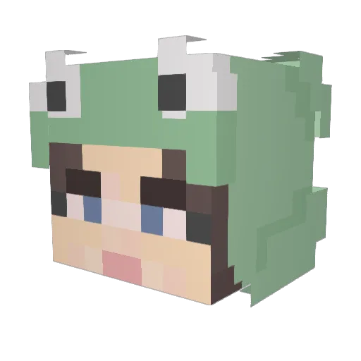 JetSaika Minecraft avatar head, 3D render