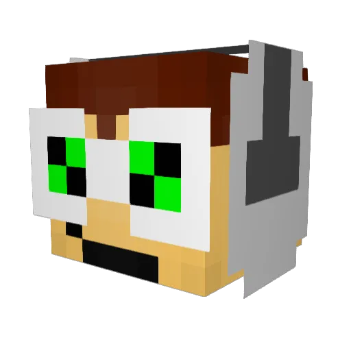 JetSetUni Minecraft avatar head, 3D render