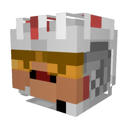 Jetbound Minecraft avatar head, 3D render
