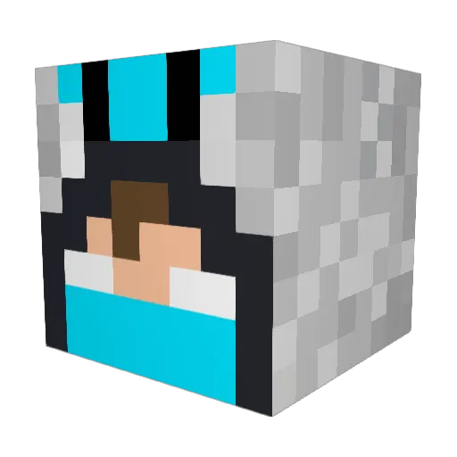 Jetoxe Minecraft avatar head, 3D render