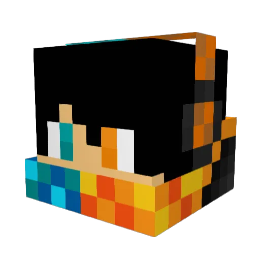 Jetpackboy Minecraft avatar head, 3D render