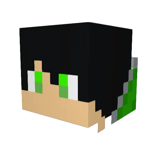 Jett215 Minecraft avatar head, 3D render