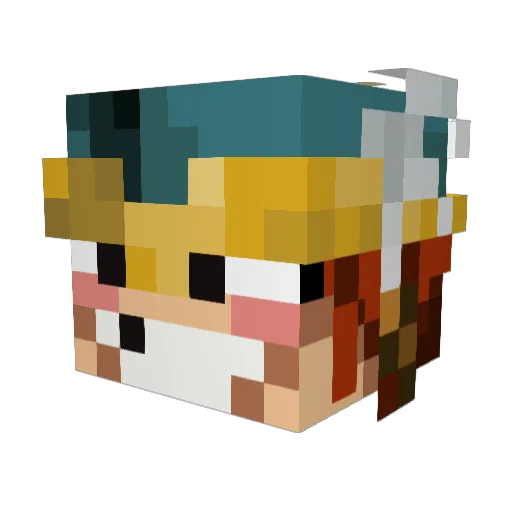 JettPng Minecraft avatar head, 3D render