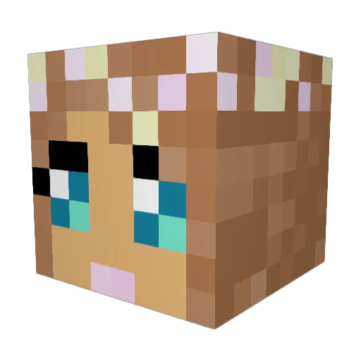 Jette_____ Minecraft avatar head, 3D render