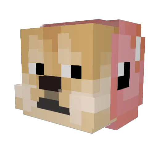 Jeuxdeau Minecraft avatar head, 3D render