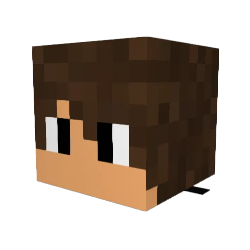 Jevenie Minecraft avatar head, 3D render