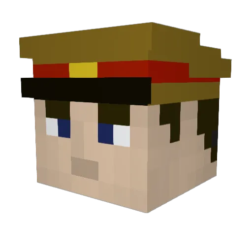 Jevzik Minecraft avatar head, 3D render
