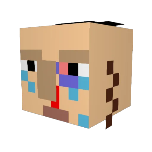 Jewd Minecraft avatar head, 3D render