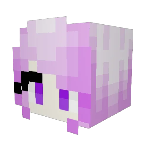 Jewelfox Minecraft avatar head, 3D render