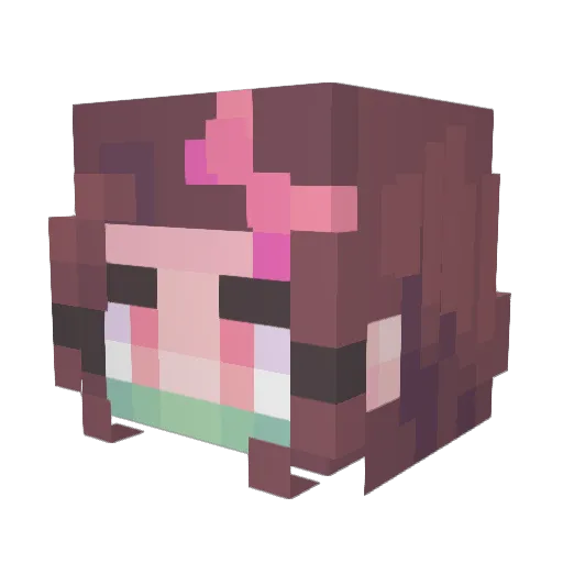 Jewelsy Minecraft avatar head, 3D render