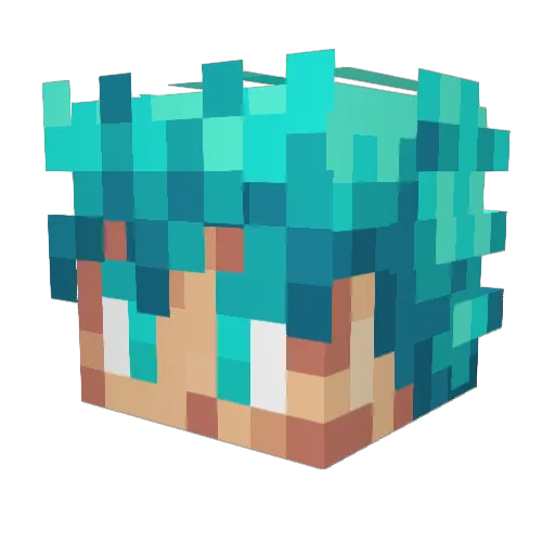 Jewlious Minecraft avatar head, 3D render