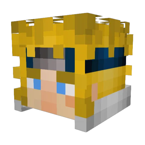 Jewmichi Minecraft avatar head, 3D render
