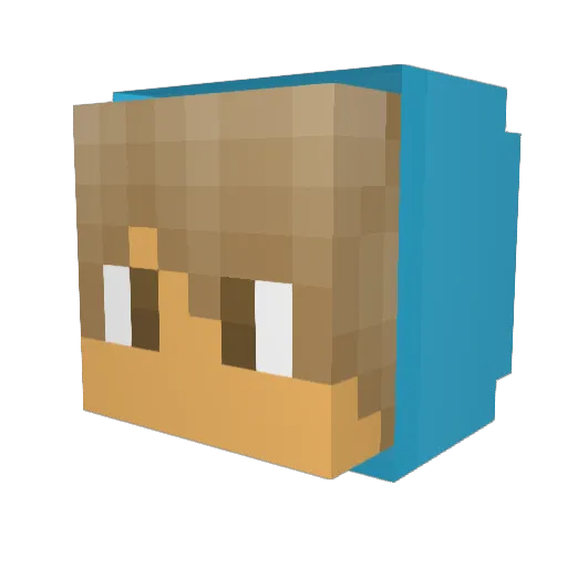Jewnig Minecraft avatar head, 3D render