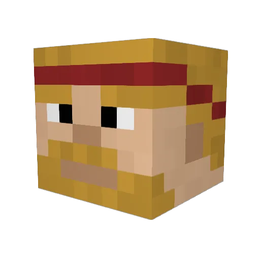 Jewoss Minecraft avatar head, 3D render