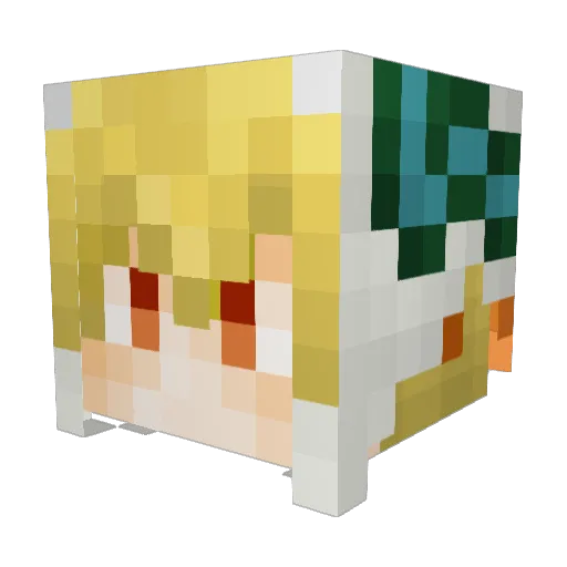 Jeyia Minecraft avatar head, 3D render