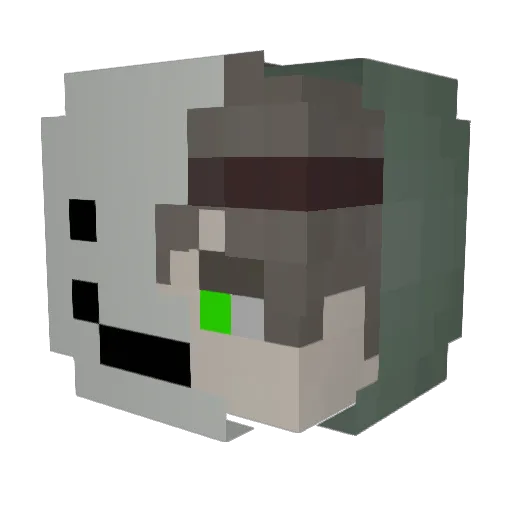 JezzaSkullz Minecraft avatar head, 3D render