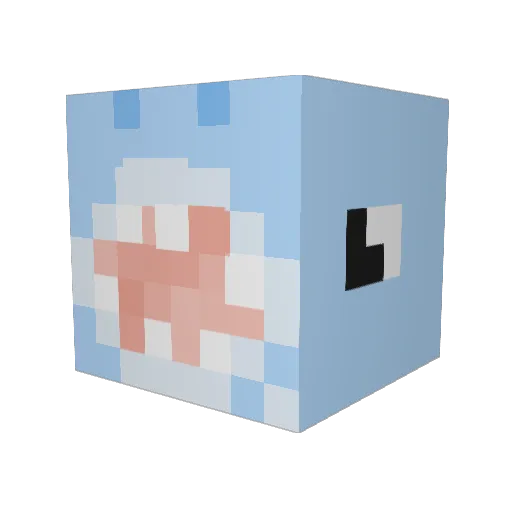 JezzasFarm Minecraft avatar head, 3D render