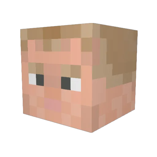 Jgrovey Minecraft avatar head, 3D render
