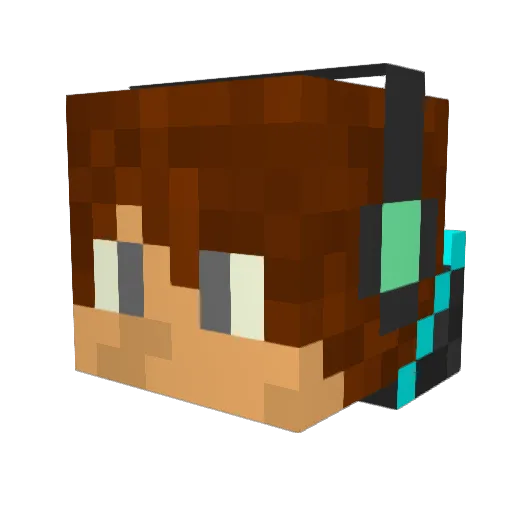 Jhap Minecraft avatar head, 3D render