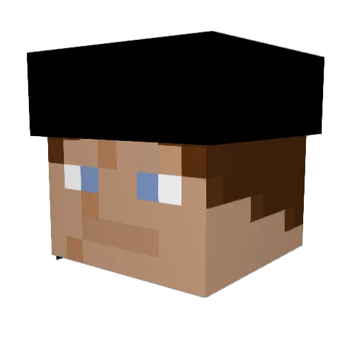Jhefff Minecraft avatar head, 3D render