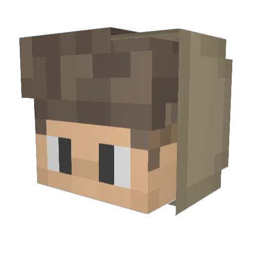 Jhenekito Minecraft avatar head, 3D render