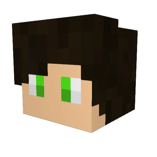 Jhhassen Minecraft avatar head, 3D render