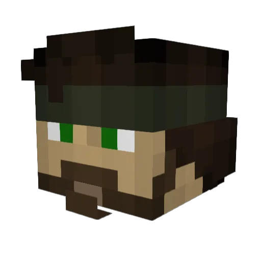 JhinWolf Minecraft avatar head, 3D render