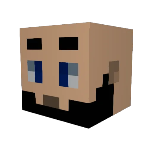 Jhojojo Minecraft avatar head, 3D render