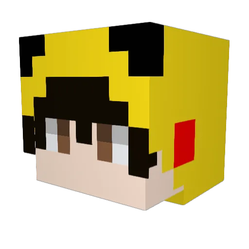 Ji100107 Minecraft avatar head, 3D render