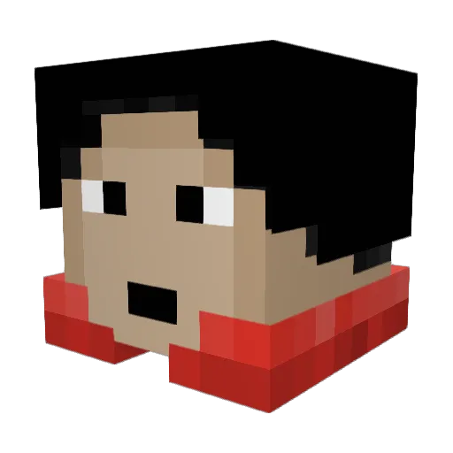 JiDute Minecraft avatar head, 3D render