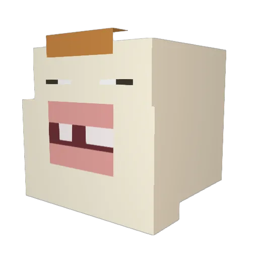 JiJiao Minecraft avatar head, 3D render