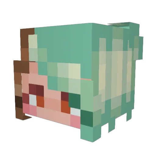 JiSumire Minecraft avatar head, 3D render