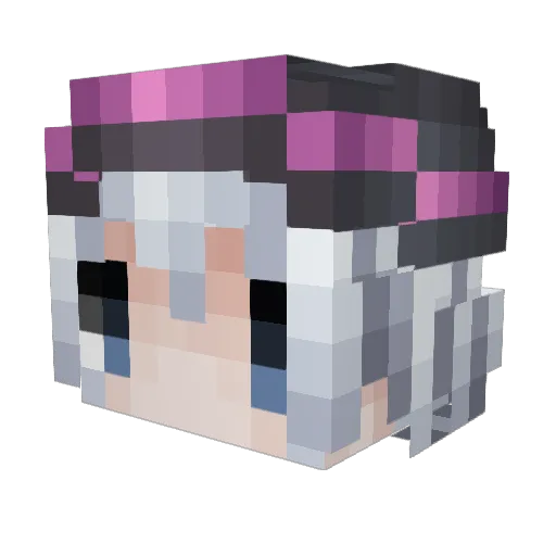 JiaTingTing Minecraft avatar head, 3D render